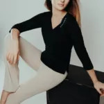 t-shirt donna in Bamboo manica 3-4_nero_JD7